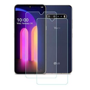 yzkj screen protector for lg v60 thinq 5g (6.8"),[2 pack] ultra-thin anti-scratch hd clear tempered glass protective film case friendly screen protector protective glass film
