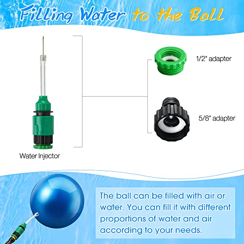 Swimming Pool Underwater Ball, Pool Toys Water Ball Games, 9 Inch Pool Balls with Water Filling Adapter, Underwater Pool Ball for Adults Teens Family Pool Summer Gifts (Blue)
