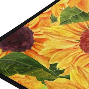 Anti Fatigue Kitchen Floor Mat, Non Slip Absorbent Comfort Standing Mat Soft Runner Rug for Hallway Entryway Bathroom Living Room Bedroom 39 x 20 in (Sunflower Butterflies)