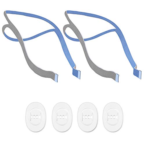 Replacement Headgear Straps for ResMed Airfit P10 Nasal Pillow Mask Holder Included 2 Super Elastic Straps & 4 Adjustment Clips