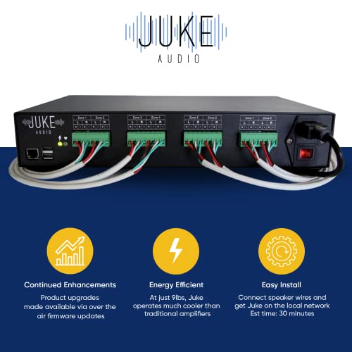 Juke-6 | 6 Zone, 12 Channel, Audio Amplifier with Wirless Streaming | | Compatible with Apple & Android | Whole Home Audio System