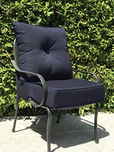 RULU 02180 Patio Cushion Outdoor/Indoor Sunbrella, Seat 22.5 x 22.5 x 5.75 inch + Back 23 x 23 x 7 inch, 23x22x22 Inch (Pack of 1), Canvas Navy