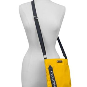 Nautica womens Diver Nylon Small Crossbody Bag Purse With Adjustable Shoulder Strap Cross Body, Sunny (Yellow), One Size US