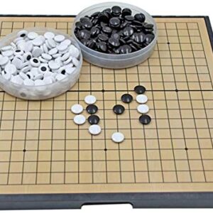 Medium Magnetic 19x19 Go Chess Set Game 11Inch/28cm Portable with Single Convex Plastic Stones and Go Board Classic Chinese Strategy for Kids & Adult