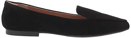 Amazon Essentials Women's Loafer Flat, Black Microsuede, 11 Wide