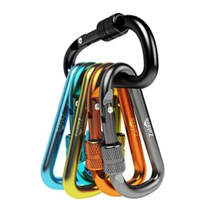 zalava 6pcs 2”d-clip durable locking carabiner keychain clip,keychain clip hook