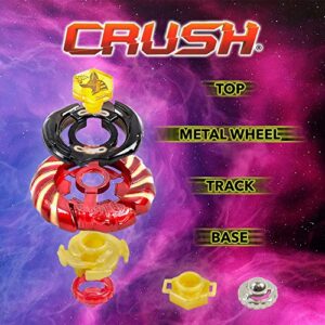 Crush Blades Metal Fusion Starter Set with 1 Battle Top Mercury Anubius 85XF, 1 Launcher, Metal Wheel, Track and Base, Duel Spinning Game for Kids Aged 8 and Above