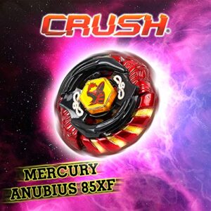 Crush Blades Metal Fusion Starter Set with 1 Battle Top Mercury Anubius 85XF, 1 Launcher, Metal Wheel, Track and Base, Duel Spinning Game for Kids Aged 8 and Above