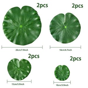 Auihiay 10 Pieces Realistic Lily Pads Artificial Water Floating Foam Lotus Flowers, Water Lily Pads Ornaments for Pond Pool Aquarium Water Decoration
