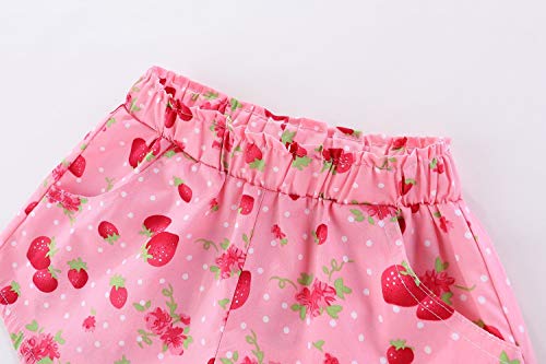 Mud Kingdom Watermelon Toddler Girl Outfits Backless 5T Fruit Pattern Pink