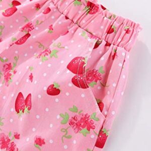 Mud Kingdom Watermelon Toddler Girl Outfits Backless 5T Fruit Pattern Pink