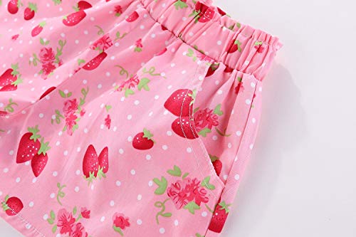 Mud Kingdom Watermelon Toddler Girl Outfits Backless 5T Fruit Pattern Pink