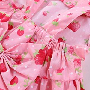 Mud Kingdom Watermelon Toddler Girl Outfits Backless 5T Fruit Pattern Pink