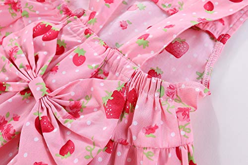 Mud Kingdom Watermelon Toddler Girl Outfits Backless 5T Fruit Pattern Pink