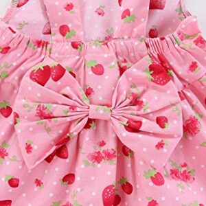 Mud Kingdom Watermelon Toddler Girl Outfits Backless 5T Fruit Pattern Pink