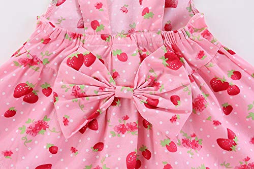 Mud Kingdom Watermelon Toddler Girl Outfits Backless 5T Fruit Pattern Pink