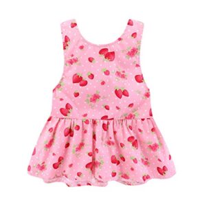 Mud Kingdom Watermelon Toddler Girl Outfits Backless 5T Fruit Pattern Pink