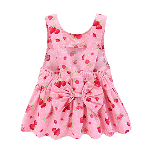 Mud Kingdom Watermelon Toddler Girl Outfits Backless 5T Fruit Pattern Pink