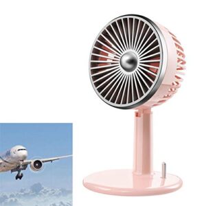 jxily portable personal fan vintage design aircraft engine look desk fans won't take too much space lightweight easy to use, pink