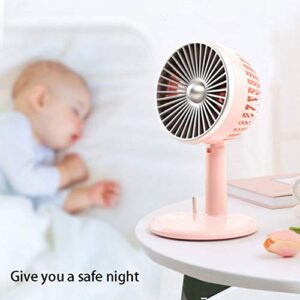 JXILY Portable Personal Fan Vintage Design Aircraft Engine Look Desk Fans Won't Take Too Much Space Lightweight Easy to Use, Pink