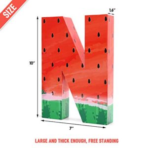 Distaratie Watermelon One Letter Sign-Red One in a Melon Cake Smash Photo Prop Watermelon First Birthday Party Decorations Large Freestanding Paper Mache 1 Year Old Number Sign