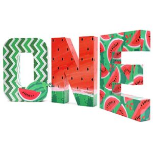 Distaratie Watermelon One Letter Sign-Red One in a Melon Cake Smash Photo Prop Watermelon First Birthday Party Decorations Large Freestanding Paper Mache 1 Year Old Number Sign