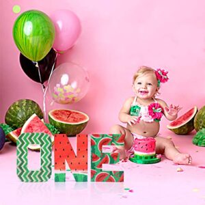 Distaratie Watermelon One Letter Sign-Red One in a Melon Cake Smash Photo Prop Watermelon First Birthday Party Decorations Large Freestanding Paper Mache 1 Year Old Number Sign