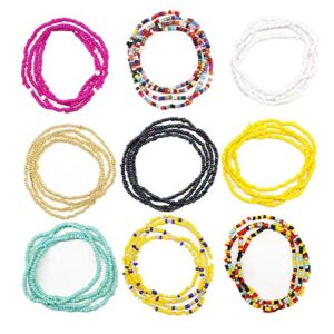 9 pieces tiny seed beaded bracelet boho hawaiian white rainbow adjustable colorful bracelet for women girls summer handmade turquoise beach beads jewelry