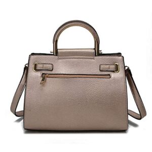 MKF Crossbody Satchel Bags for Women - PU Leather Pocketbook Handbag - Shoulder Strap, Lady Top Handles Purse Mustard