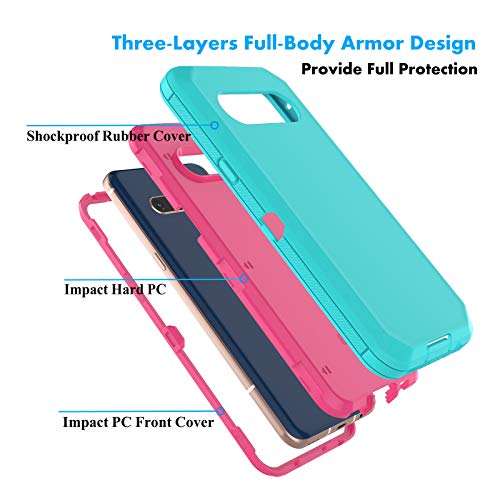 LG V60 Case, LG G9 ThinQ/LG V60 ThinQ 5G Case, Thybx [Drop Protection] Full Body Shock Dust Absorbing Grip Plastic Bumper TPU 3-Layers Durable Solid Phone Sturdy Hard Cases Cover [Turquoise]