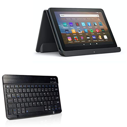 BoxWave Keyboard Compatible with Amazon Fire HD 8 (10th Gen 2020) - SlimKeys Bluetooth Keyboard, Portable Keyboard with Integrated Commands for Amazon Fire HD 8 (10th Gen 2020) - Jet Black