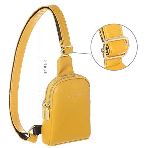 INICAT Small Crossbody Sling Bags Faux Leather Cell Phone Purse for Women(No Touchscreen-yellow)