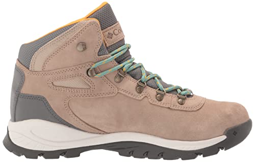 Columbia Women’s Newton Ridge Plus Waterproof Amped Hiking Boot, Waterproof Leather, Oxford Tan/Dusty Green, 9