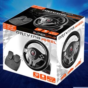 Superdrive - racing Driving Wheel with pedals and gearshift paddles for nintendo Switch - Ps4 - Xbox One - PC - Ps3