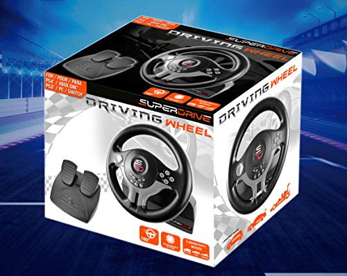 Superdrive - racing Driving Wheel with pedals and gearshift paddles for nintendo Switch - Ps4 - Xbox One - PC - Ps3