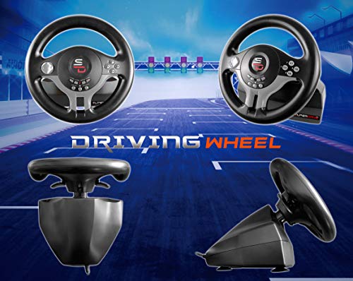 Superdrive - racing Driving Wheel with pedals and gearshift paddles for nintendo Switch - Ps4 - Xbox One - PC - Ps3