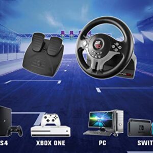 Superdrive - racing Driving Wheel with pedals and gearshift paddles for nintendo Switch - Ps4 - Xbox One - PC - Ps3