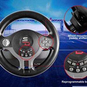 Superdrive - racing Driving Wheel with pedals and gearshift paddles for nintendo Switch - Ps4 - Xbox One - PC - Ps3