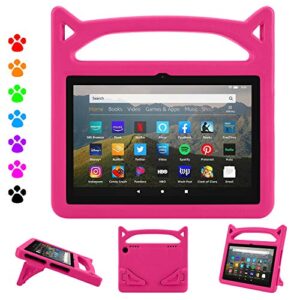 fire hd 8 tablet case,fire tablet 8 case,amazon fire hd 8 tablet case,dinines lightweight kids case with handle stand for amazon kindle fire hd 8/8 plus(12th/10th generation,2022/2020 release),pink
