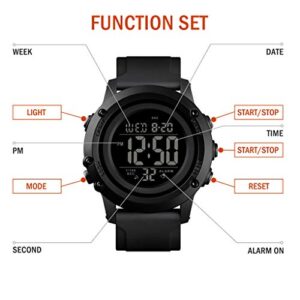 CKE Men's Digital Sports Watch Large Face Waterproof Wrist Watches for Men with Stopwatch Alarm LED Back Light