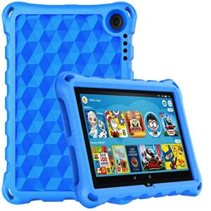 fire hd 8 tablet case,kindle fire 8 case,fire tablet 8 case kids(12th/10th generation,2022/2020 release),dihines kid-proof case for amazon fire hd 8 plus tablet, blue