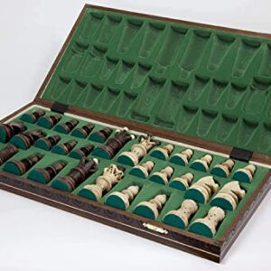 Handmade European Wooden Chess Set with 21 Inch Board and Hand Carved Chess Pieces