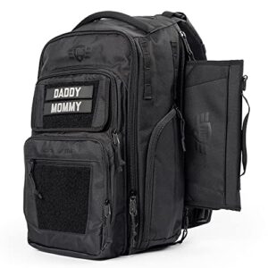 tactical baby gear tbg - mod diaper bag backpack for men w/changing mat - modular panel system (black)