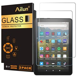 ailun screen protector for amazon kindle fire hd 8/fire hd 8 plus/fire hd 8 kids/fire hd 8 kids pro [8 inch] 2022&2020 released 0.33 mm premium tempered glass, ultra clear,anti-scratches,case friendly