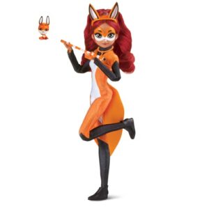 miraculous rena rouge doll 10.5" fashion doll with accessories and trixx kwami by playmates toys, orange