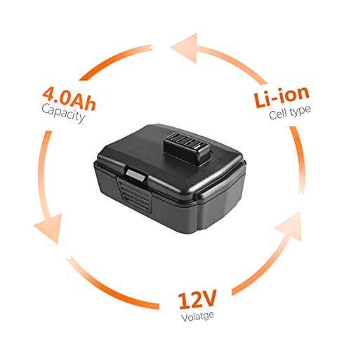 Upgraded 4000mAh CB120 Battery Compatible with Ryobi 12V Battery CB120L CB121L BPL-1220 130503001 130503005 Li-ion Power Tool Battery (NOT fits for CB120N)