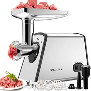 meat grinder electric, sausage stuffer maker, max 2600w food grinder, meat mincer machine with attachments sausage tube kubbe kit blades 3 plates for home kitchen commercial use