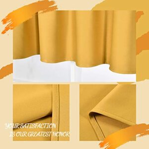 DECOVSUN Gold Yellow Valance for Windows 60x18 Inch Solid Thermal Insulated Blackout Rod Pocket Kitchen Short Curtain Toppers Valance for Bathroom Living Room 1 Panel