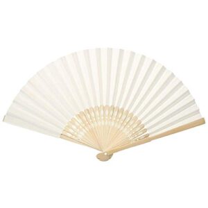 folding paper fan, elegant chinese style vintage folding bamboo ribs fan diy blank paper fan wedding shower party decor classical dance scene(13#)
