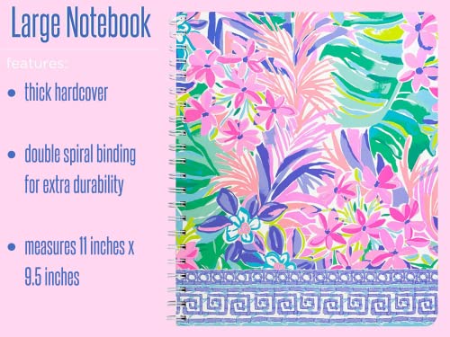 Lilly Pulitzer Large Hardcover Spiral Notebook, 11" x 9.5" with 160 College Ruled Pages, It Was All A Dream